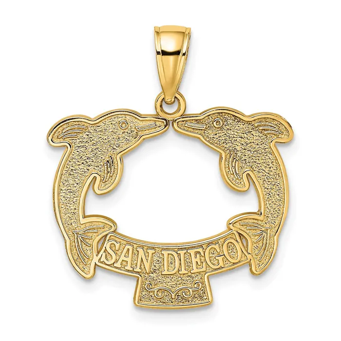 Goldia Charm Necklaces 14k Yellow Gold SAN DIEGO w Dolphins Charm