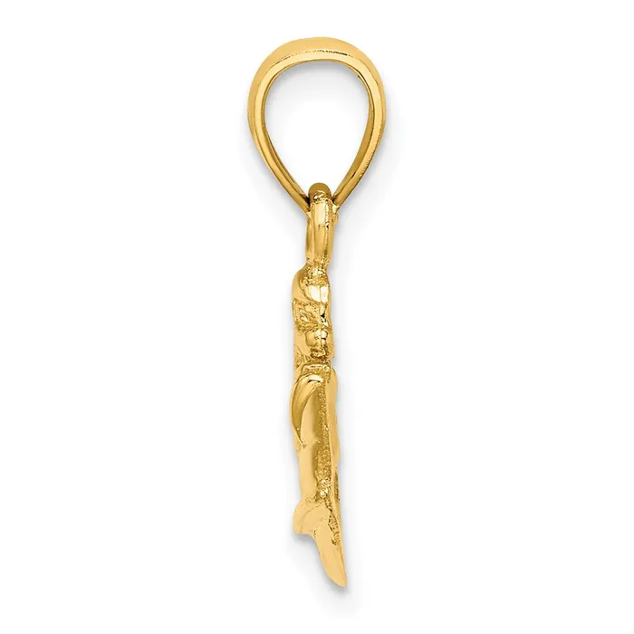 Goldia Charm Necklaces 14k Yellow Gold Textured 2D Jet Ski Charm