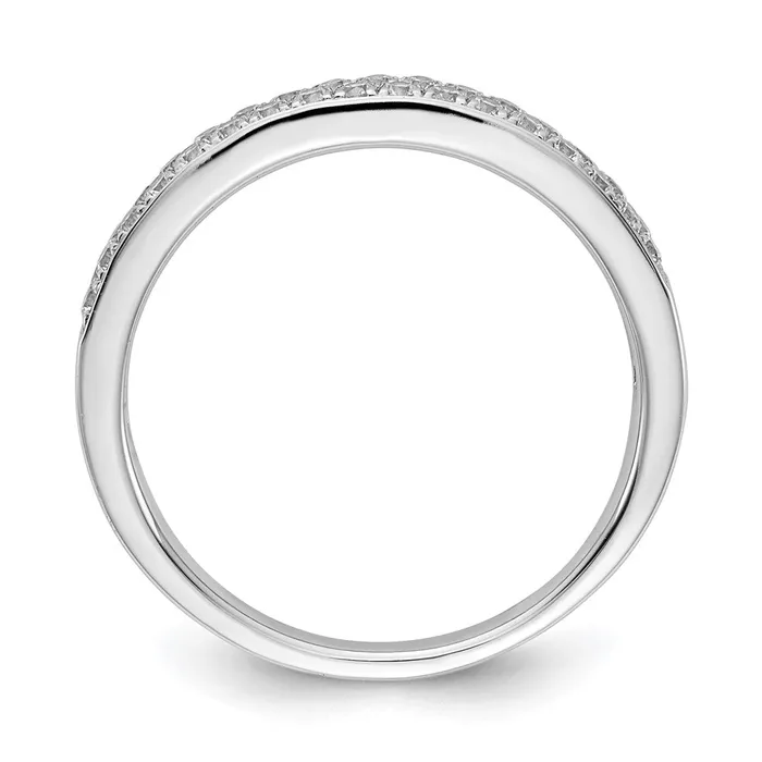 Goldiacom 14k White Gold 2row Real Diamond Band Rings