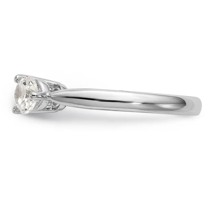 Goldiacom 14K White Gold 3 Stone Diamond Peg Set Engagement Ring Rings
