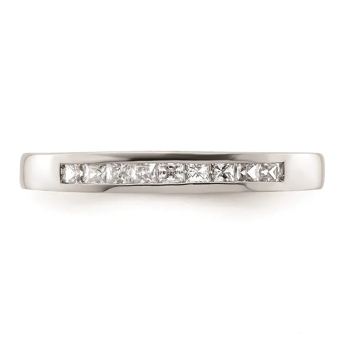 Goldiacom 14K White Gold Real Diamond Wedding Band Rings