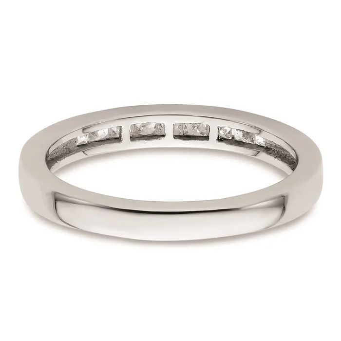 Goldiacom 14K White Gold Real Diamond Wedding Band Rings
