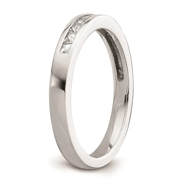 Goldiacom 14K White Gold Real Diamond Wedding Band Rings