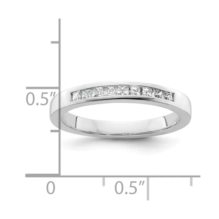 Goldiacom 14K White Gold Real Diamond Wedding Band Rings