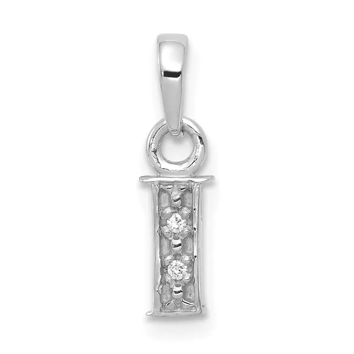 Goldiacom Charm Necklaces 14K White Gold Polished 01ct Diamond Initial I Charm Goldiacom Charm Necklaces 14K White Gold Polished 01ct Diamond Initial I Charm