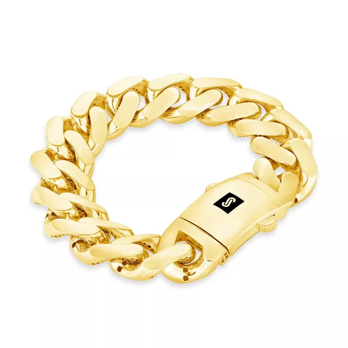Goldiacom Necklaces 10k Yellow Gold Royal Monaco Miami Cuban Link 11mm Chain Pendant Necklace 30