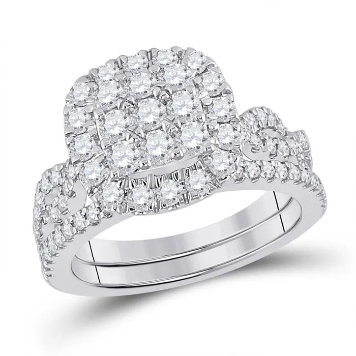 Goldiacom Rings 1 12 Ct Round Diamond Bridal Engagement Ring Set 14K White Gold Goldiacom Rings 1 12 Ct Round Diamond Bridal Engagement Ring Set 14K White Gold