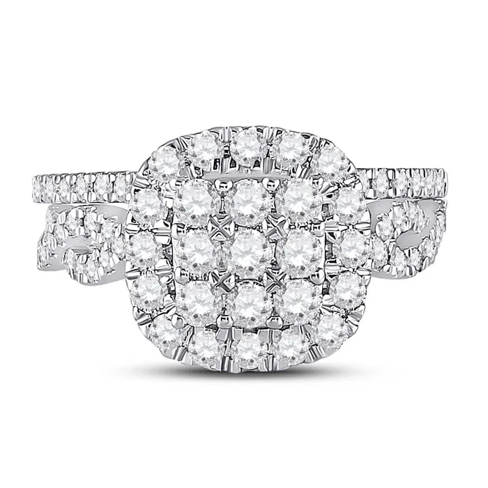 Goldiacom Rings 1 12 Ct Round Diamond Bridal Engagement Ring Set 14K White Gold Goldiacom Rings 1 12 Ct Round Diamond Bridal Engagement Ring Set 14K White Gold