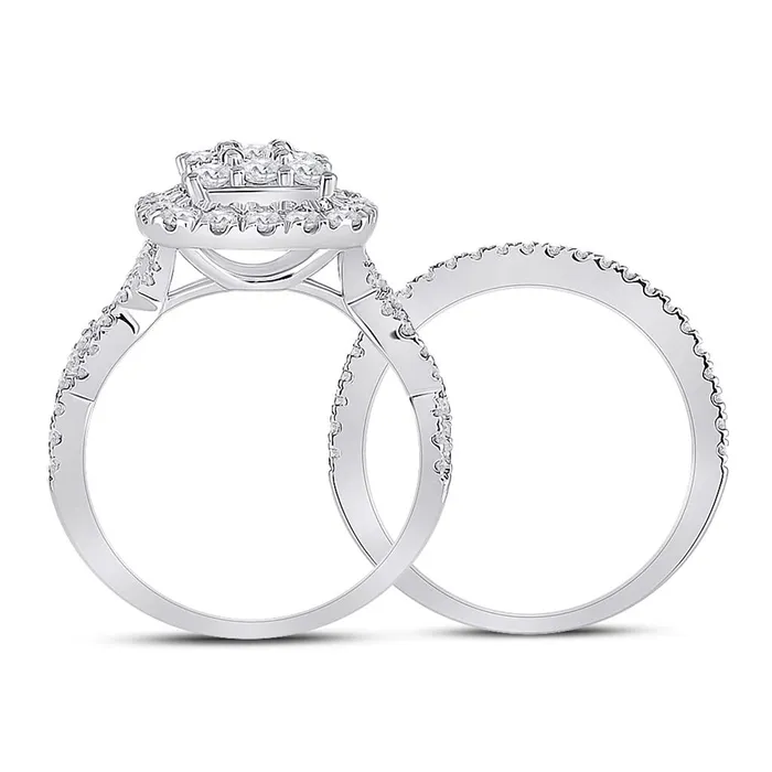 Goldiacom Rings 1 12 Ct Round Diamond Bridal Engagement Ring Set 14K White Gold Goldiacom Rings 1 12 Ct Round Diamond Bridal Engagement Ring Set 14K White Gold