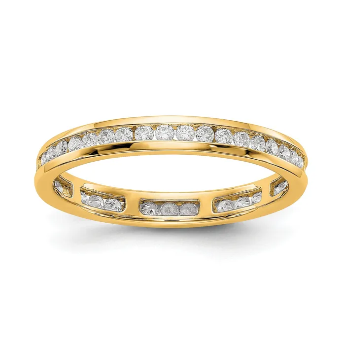 Goldiacom Rings 12 CT Channel Set Diamond Eternity Wedding Band Ring in 14k Yellow Gold Goldiacom Rings 12 CT Channel Set Diamond Eternity Wedding Band Ring in 14k Yellow Gold
