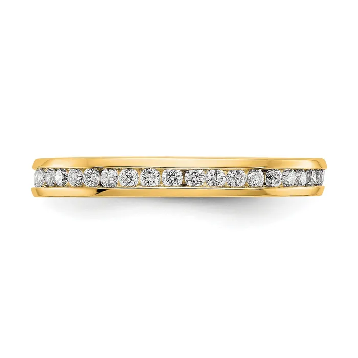 Goldiacom Rings 12 CT Channel Set Diamond Eternity Wedding Band Ring in 14k Yellow Gold Goldiacom Rings 12 CT Channel Set Diamond Eternity Wedding Band Ring in 14k Yellow Gold
