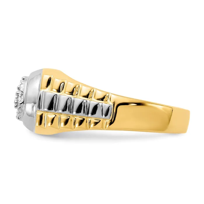 Goldiacom Rings 14k TwoTone Gold AAA Real Diamond mens ring