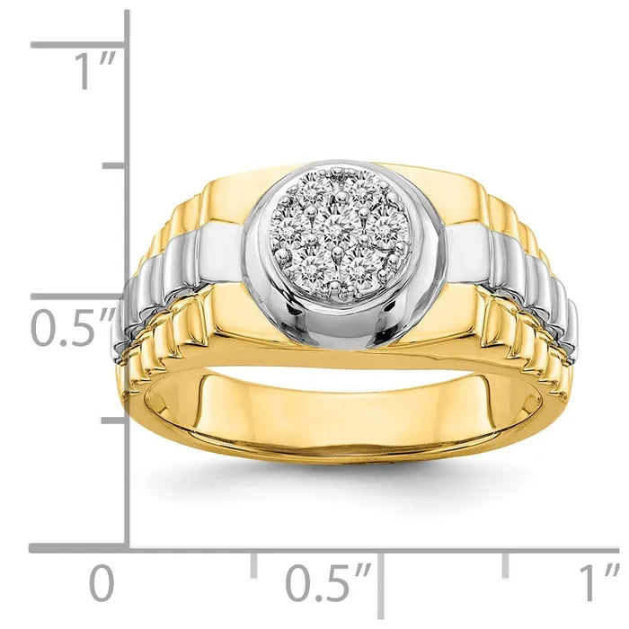 Goldiacom Rings 14k TwoTone Gold AAA Real Diamond mens ring