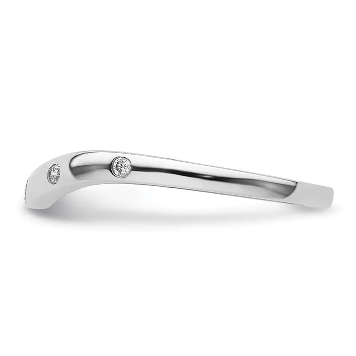 Goldiacom Rings 14k White Gold 5stone Curved Real Diamond Ring