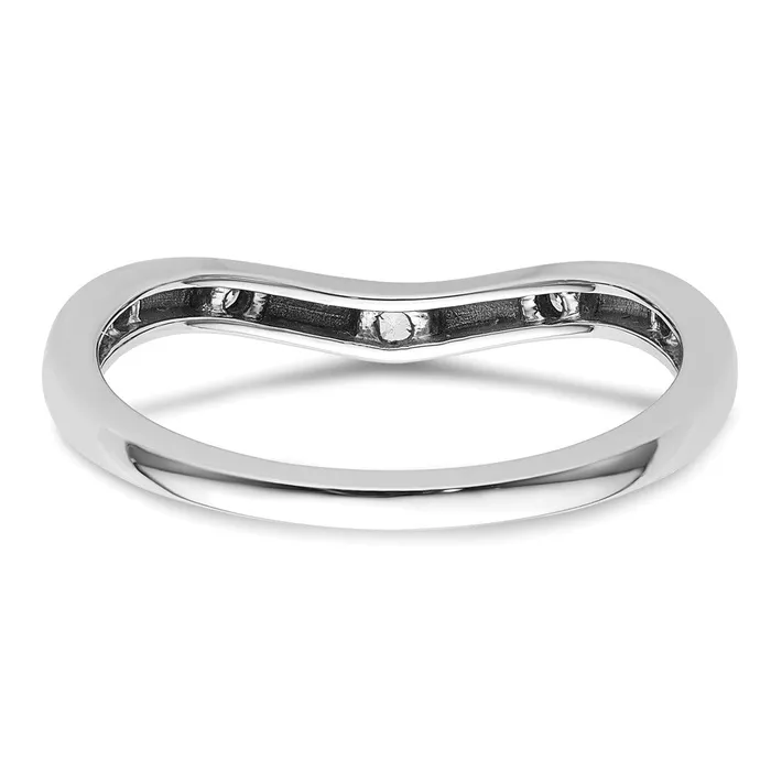 Goldiacom Rings 14k White Gold 5stone Curved Real Diamond Ring