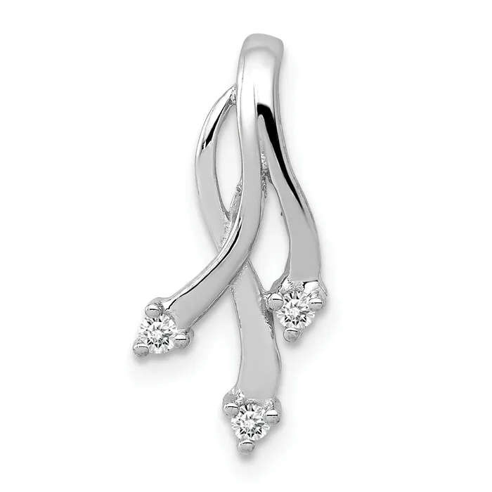 Goldiacom Rings 14k White Gold A Diamond 3 16mm Stone Twisted Chain Slide