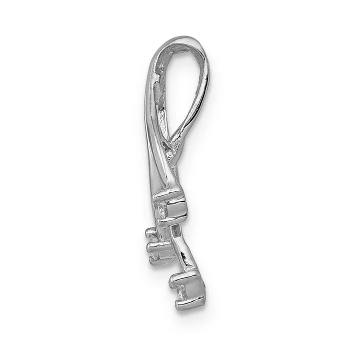 Goldiacom Rings 14k White Gold A Diamond 3 16mm Stone Twisted Chain Slide