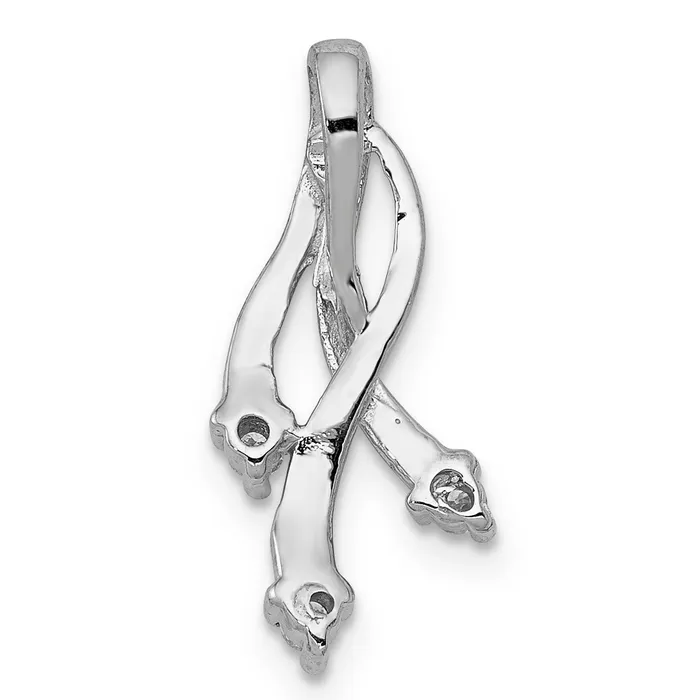 Goldiacom Rings 14k White Gold A Diamond 3 16mm Stone Twisted Chain Slide