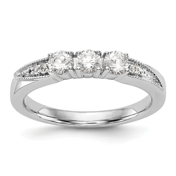 Goldiacom Rings 14k White Gold Diamond Wedding Band