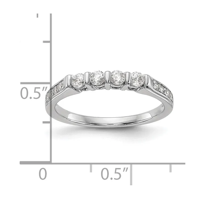 Goldiacom Rings 14K White Gold Real Diamond Wedding Band