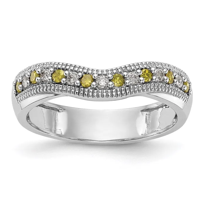Goldiacom Rings 14k White Gold Yellow White Real Diamond Band