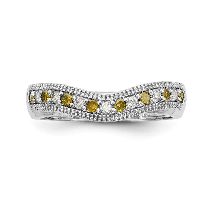 Goldiacom Rings 14k White Gold Yellow White Real Diamond Band