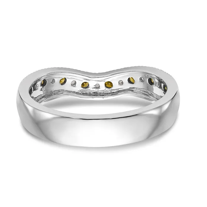 Goldiacom Rings 14k White Gold Yellow White Real Diamond Band