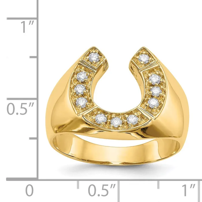 Goldiacom Rings 14K Yellow Gold AA Real Diamond mens ring