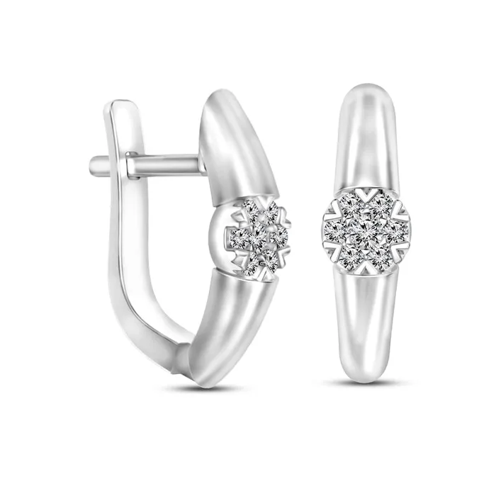 Goldia Earrings 02 CT TW Composite Diamond Hoop Earrings in 10K White Gold Goldia Earrings 02 CT TW Composite Diamond Hoop Earrings in 10K White Gold
