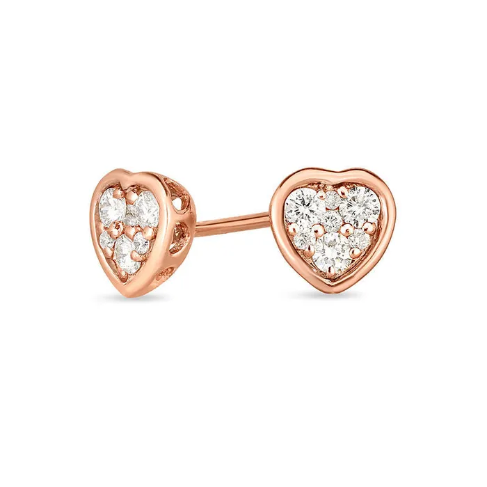 Goldia Earrings 025 CT TW Composite Diamond Heart Stud Earrings in 10K Rose Gold Goldia Earrings 025 CT TW Composite Diamond Heart Stud Earrings in 10K Rose Gold