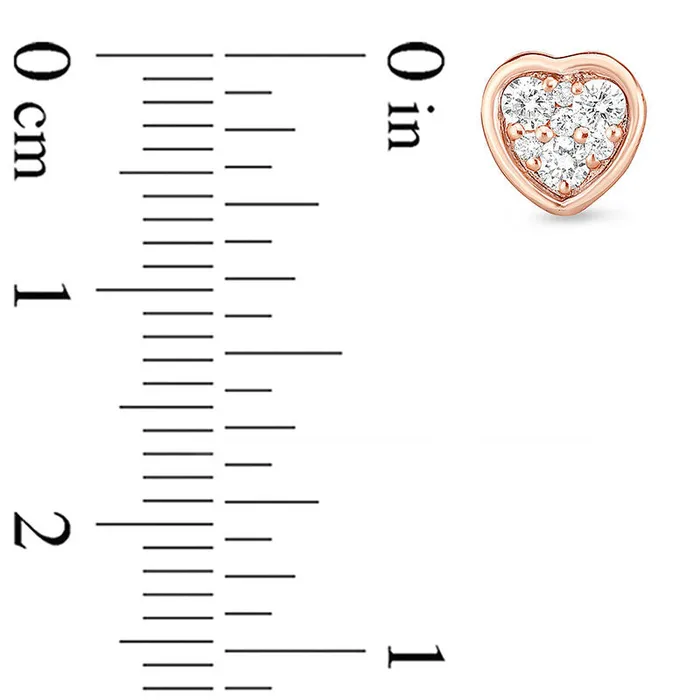 Goldia Earrings 025 CT TW Composite Diamond Heart Stud Earrings in 10K Rose Gold Goldia Earrings 025 CT TW Composite Diamond Heart Stud Earrings in 10K Rose Gold