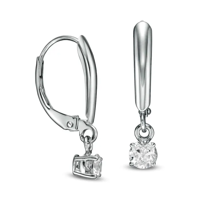 Goldia Earrings 033 CT TW Certified Diamond Solitaire Leverback Earrings in 14K White Gold IVS2 Goldia Earrings 033 CT TW Certified Diamond Solitaire Leverback Earrings in 14K White Gold IVS2