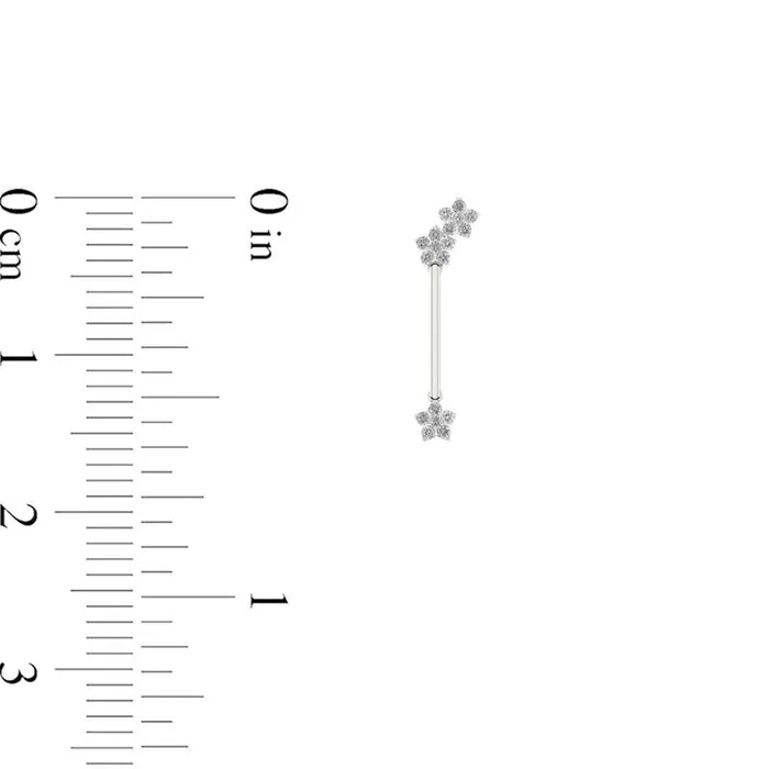 Goldia Earrings 033 CT TW Diamond Triple Star Drop Earrings in 10K White Gold Goldia Earrings 033 CT TW Diamond Triple Star Drop Earrings in 10K White Gold