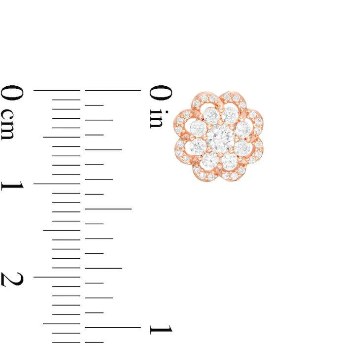 Goldia Earrings 075 CT TW Composite Diamond Scallop Frame Flower Stud Earrings in 10K Rose Gold Goldia Earrings 075 CT TW Composite Diamond Scallop Frame Flower Stud Earrings in 10K Rose Gold