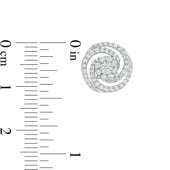 Goldia Earrings 075 CT TW Diamond Swirl Stud Earrings in 10K White Gold Goldia Earrings 075 CT TW Diamond Swirl Stud Earrings in 10K White Gold