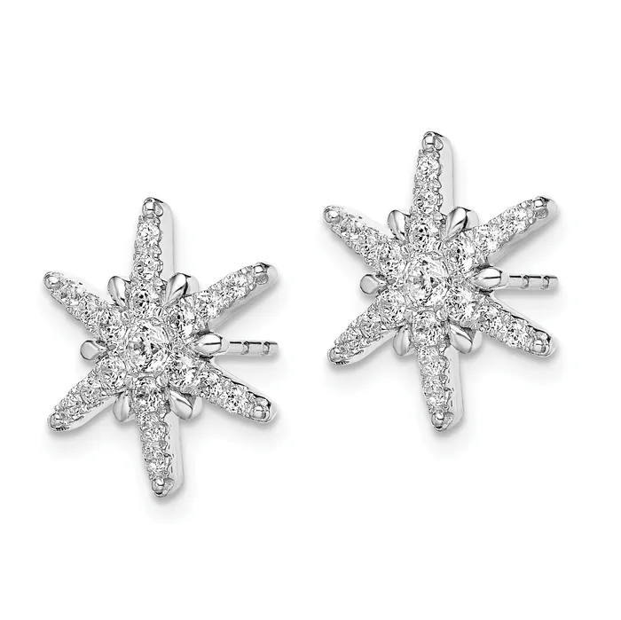 Goldia Earrings 14k White Gold 58 Ct Lab Grown Diamond VSSI G Star Post Earrings