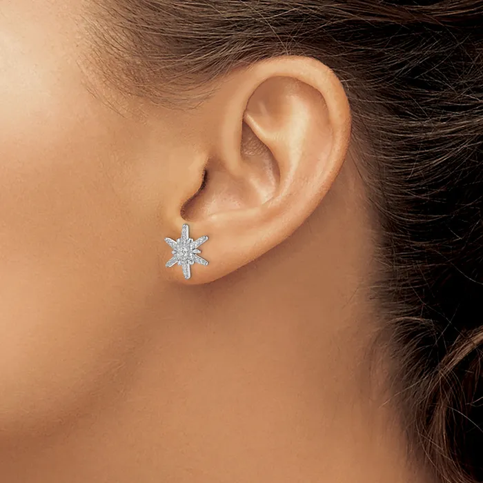 Goldia Earrings 14k White Gold 58 Ct Lab Grown Diamond VSSI G Star Post Earrings