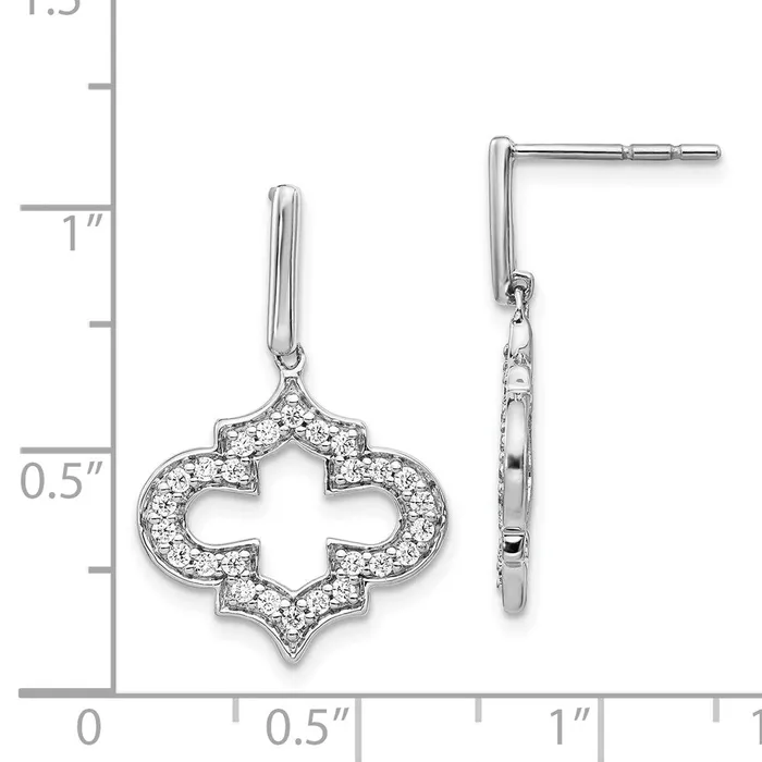 Goldia Earrings 14k White Gold Real Diamond Fancy Dangle Earrings