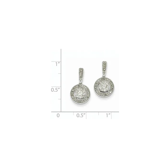 Goldia Earrings 14K White Gold Round Real Diamond Post Earrings