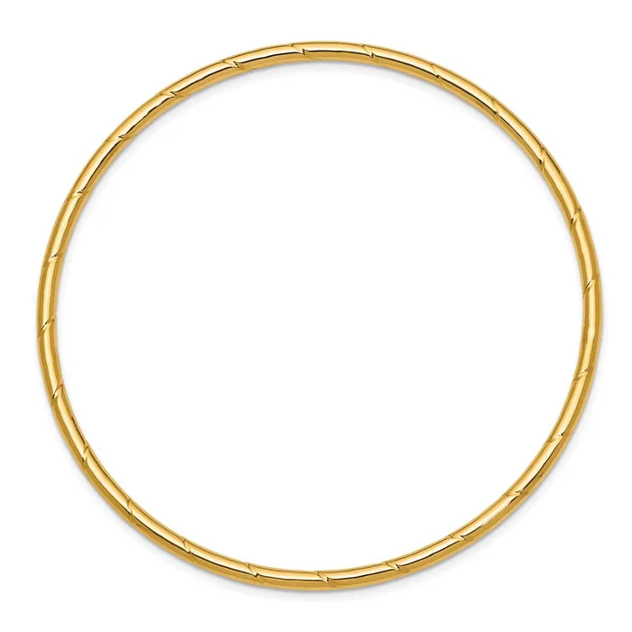 Goldia Earrings 14k Yellow Gold 25mm Grooved Slipon Bangle