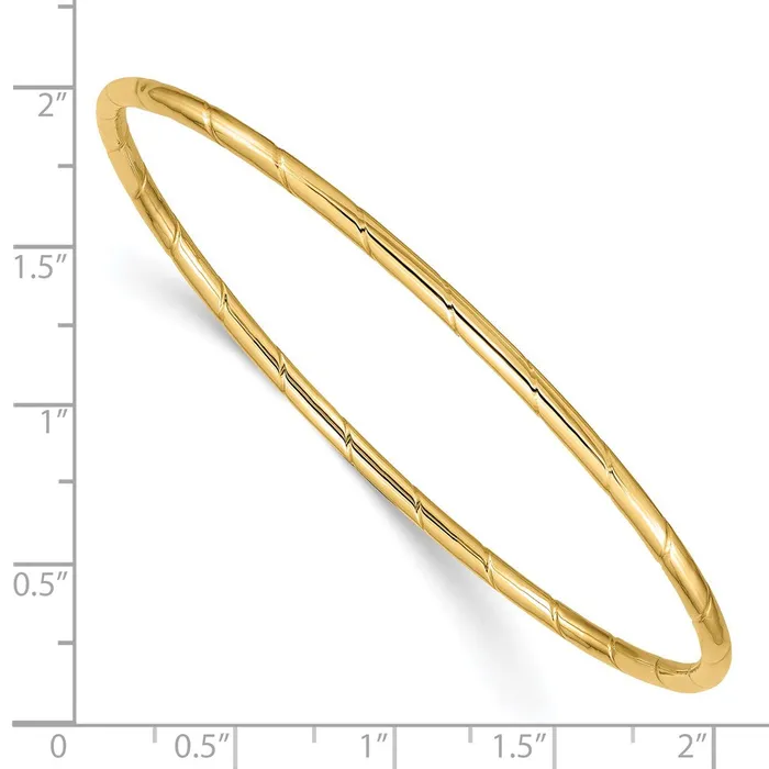 Goldia Earrings 14k Yellow Gold 25mm Grooved Slipon Bangle