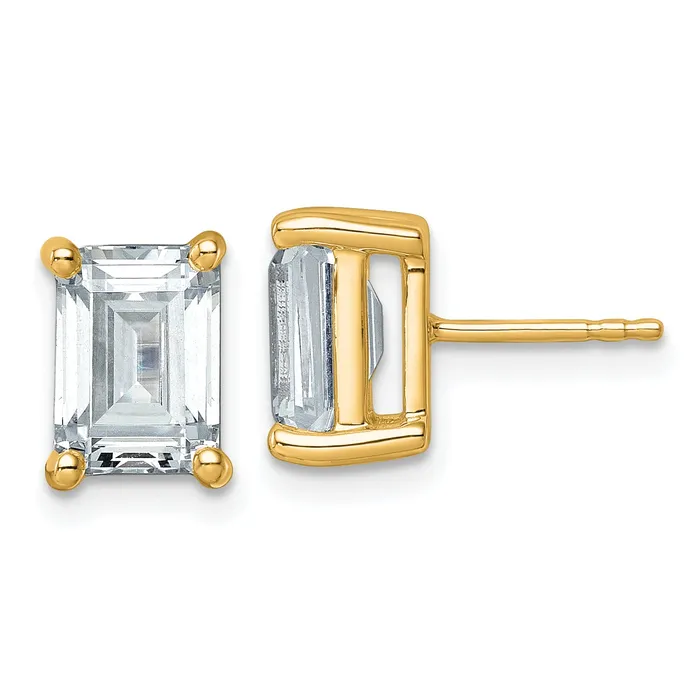 Goldia Earrings 14k Yellow Gold 5 ctw Certified Lab Grown Diamond VSSI G Emerald 4 Prong Heavy Wt Stud Earrings Goldia Earrings 14k Yellow Gold 5 ctw Certified Lab Grown Diamond VSSI G Emerald 4 Prong Heavy Wt Stud Earrings