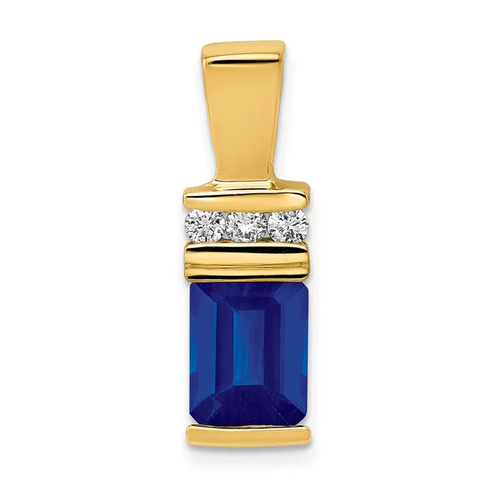 Goldia Earrings 14k Yellow Gold 8x6mm Emerald Cut Sapphire VS Diamond Slide Goldia Earrings 14k Yellow Gold 8x6mm Emerald Cut Sapphire VS Diamond Slide