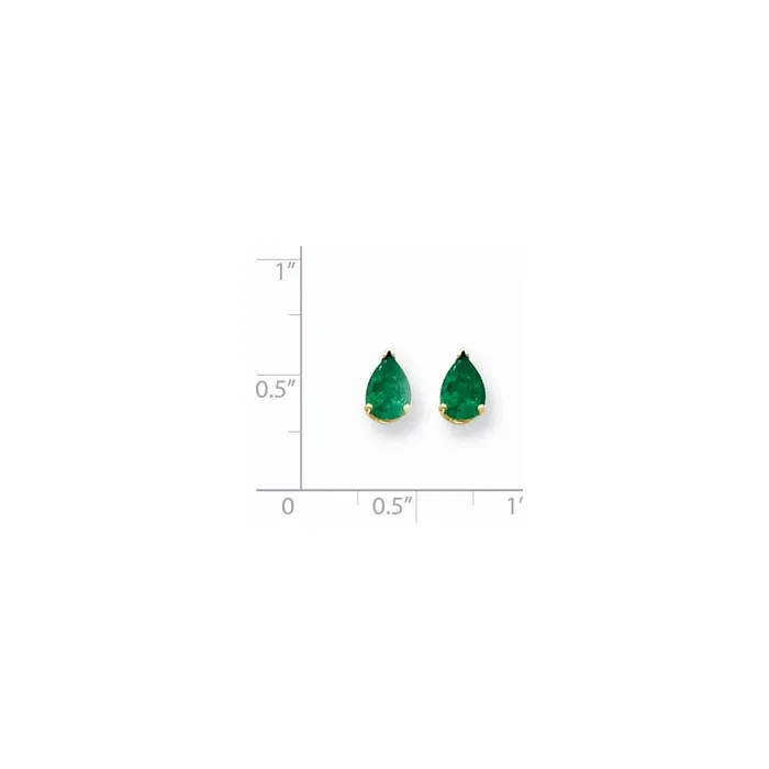 Goldia Earrings 14k Yellow Gold Emerald Post Earrings