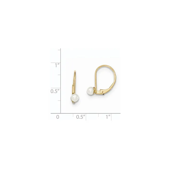 Goldia Earrings 14k Yellow Gold FW Cultured Pearl Leverback Earrings