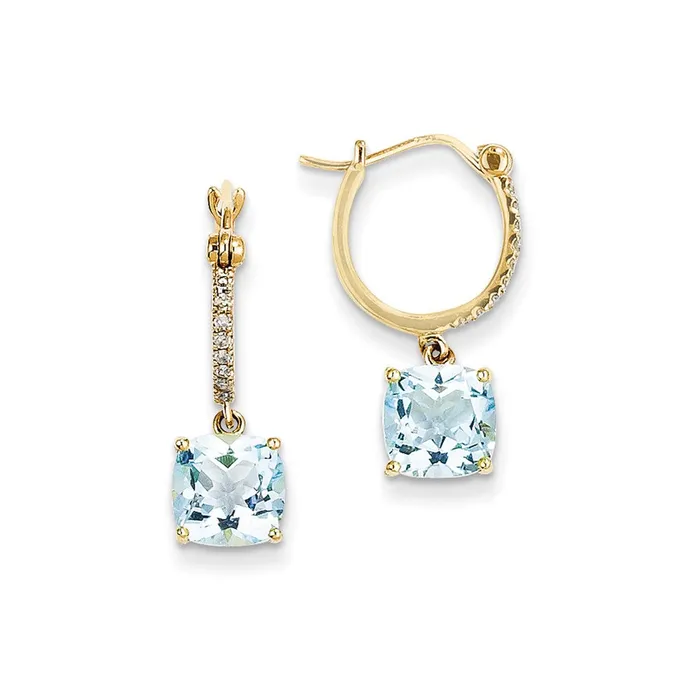 Goldia Earrings 14k Yellow Gold Real Diamond u0026 Blue Topaz Dangle Hoop Earrings Goldia Earrings 14k Yellow Gold Real Diamond u0026 Blue Topaz Dangle Hoop Earrings