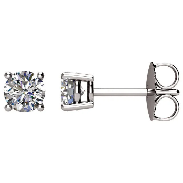 Goldia Earrings 34 Carat TW AGS Certified Round Diamond Solitaire Stud Earrings in 14K White Gold Goldia Earrings 34 Carat TW AGS Certified Round Diamond Solitaire Stud Earrings in 14K White Gold
