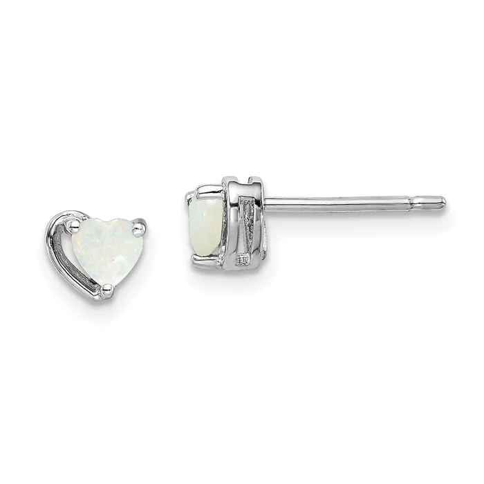 Goldia Earrings Sterling Silver Rhodplated Imitation Opal Heart Post Earrings Goldia Earrings Sterling Silver Rhodplated Imitation Opal Heart Post Earrings