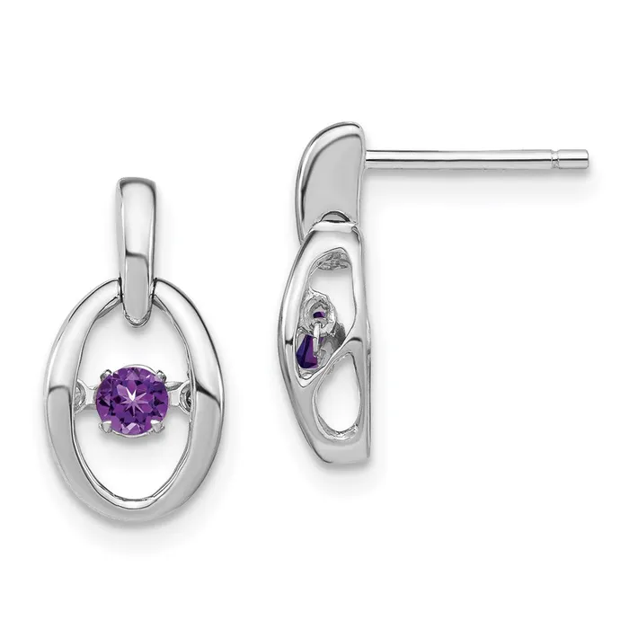 Goldia Earrings Sterling Silver Rhodium Amethyst Birthstone Vibrant Earrings Goldia Earrings Sterling Silver Rhodium Amethyst Birthstone Vibrant Earrings