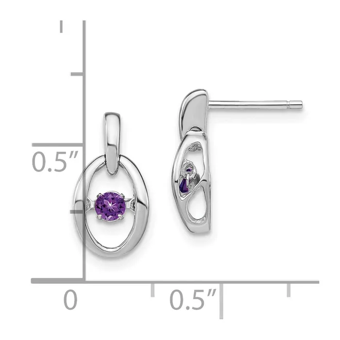 Goldia Earrings Sterling Silver Rhodium Amethyst Birthstone Vibrant Earrings